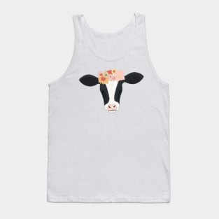 Floral Crowned Cow Tank Top